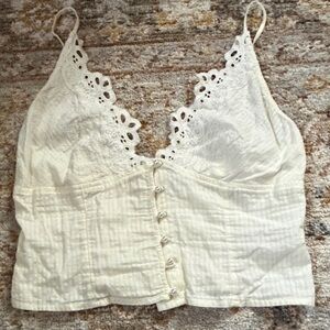 Free People lacy cropped tank, gently worn